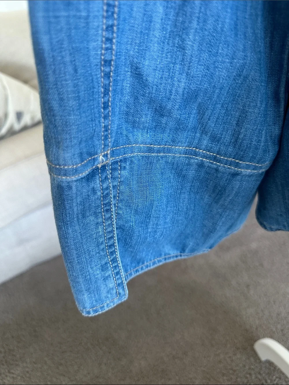 Free People Blue Tie-Front Denim Blazer